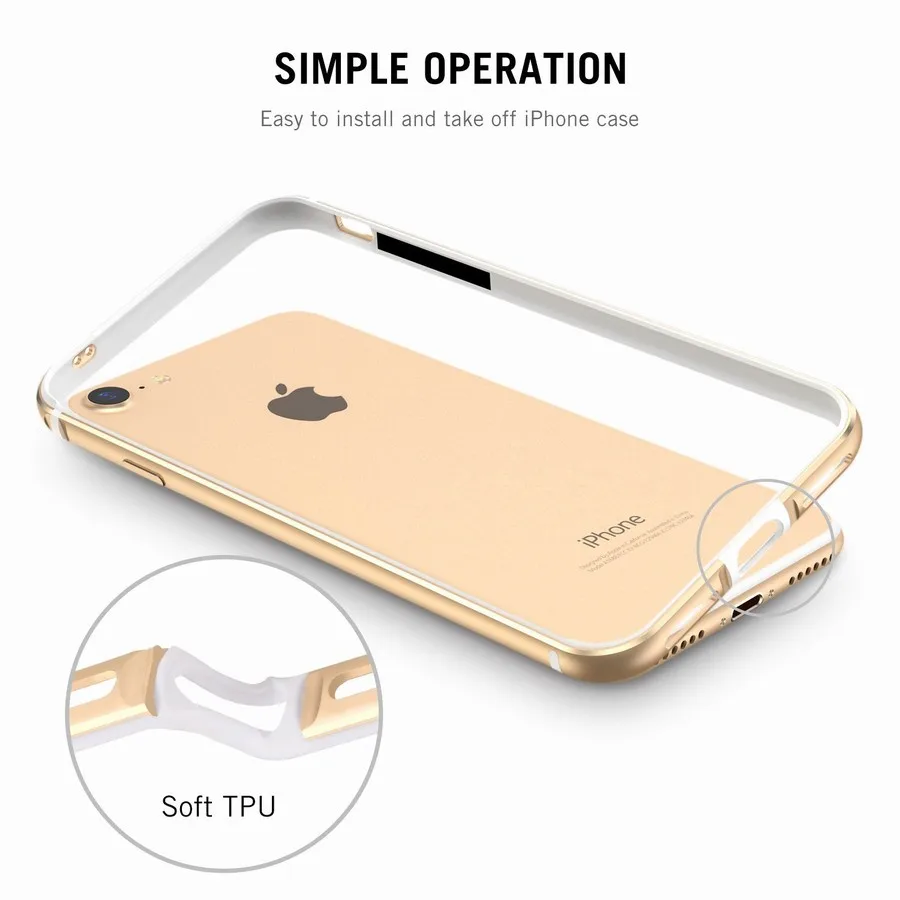 Portefeuille для iPhone 7 бампер чехол Защитный алюминиевый Гибридный Apple 6 S Plus 8 5 5S SE Капа|for