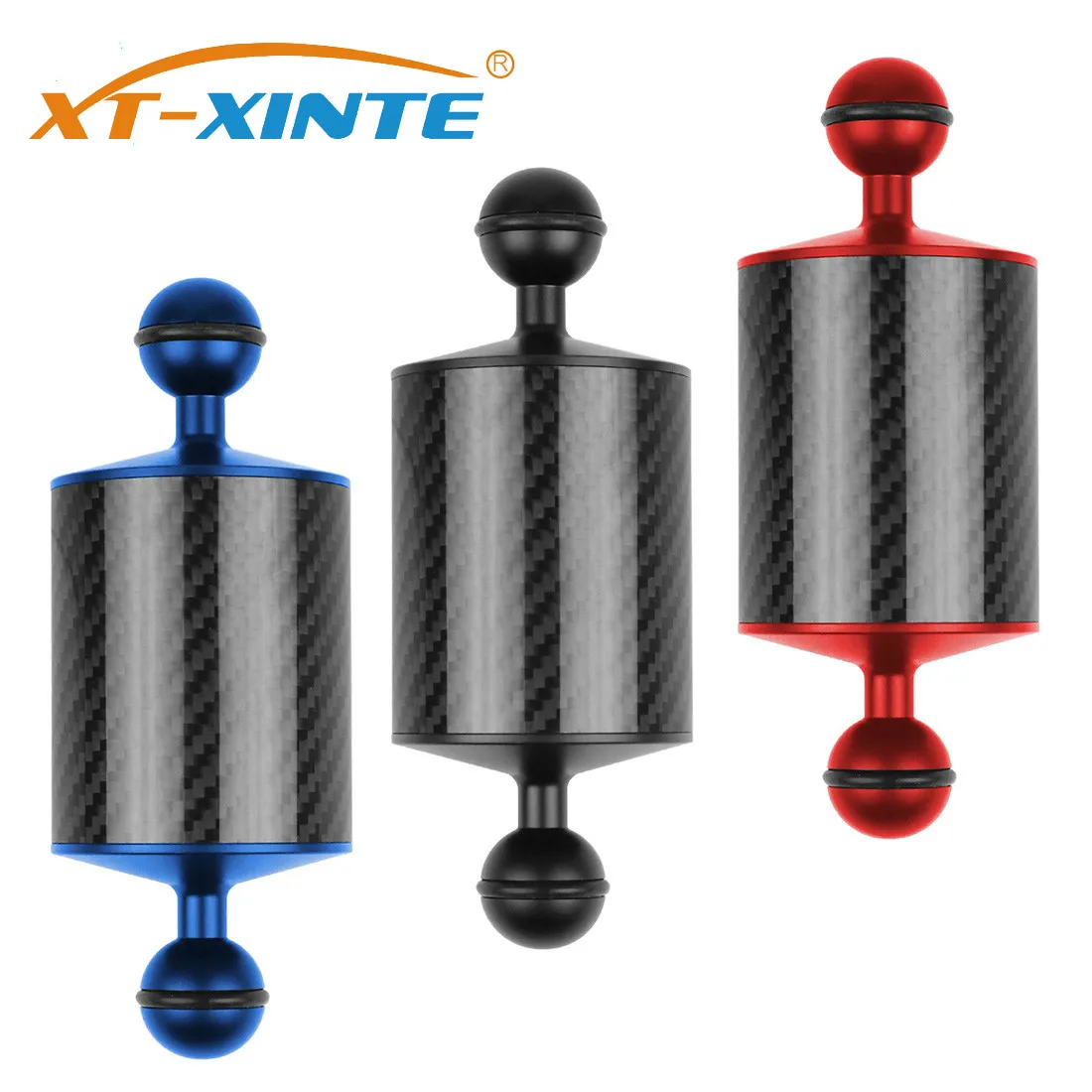 

XT-XINTE Carbon Fiber Float Buoyancy Aquatic Arm Dual Ball Floating Arm Diving Camera Underwater Diving Tray for Gopro Smartphon