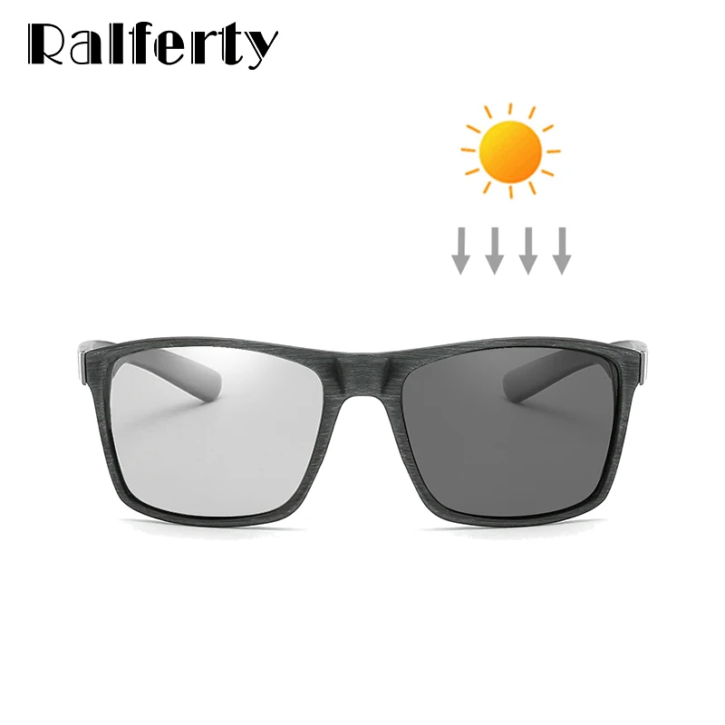 Ralferty HD поляризованный фотохромный Солнцезащитные очки Мужские водительские рыбацкие спортивные очки ретро квадратные очки-хамелеоны новые K1046-1