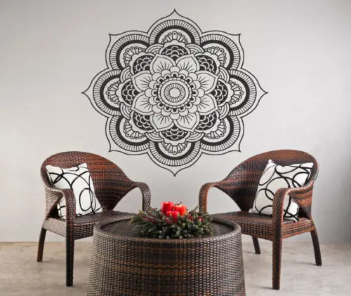 Йога наклейка на стены Мандала винил Стикеры индийский Ом цветок лотоса йога