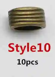 10pcs Style10 10 шт./упак. бронза разных 10 видов стилей, подвязанные лентой, с объемной волной, дредлоки, для увеличения объема, бусины кольца трубки около 4,8-5,8 мм отверстие для Аксессуары для волос - Цвет: 10pcs Style10