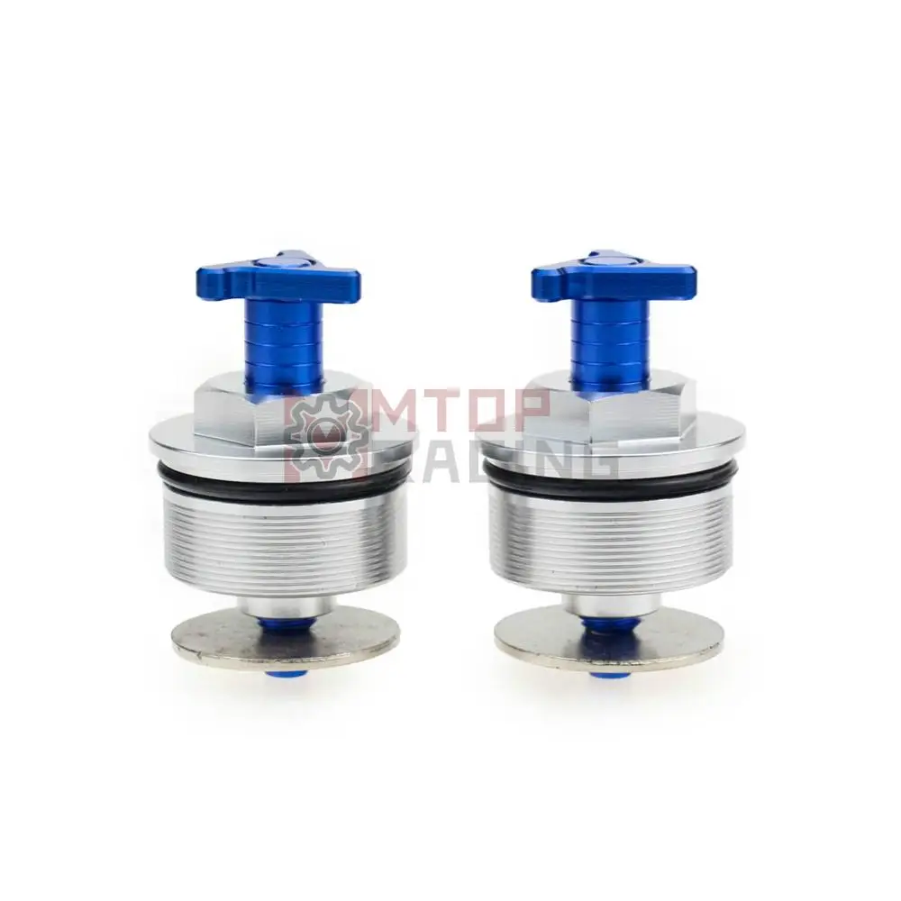 Предварительно Заряженная передняя вилка колпачки серебристые черные пара для