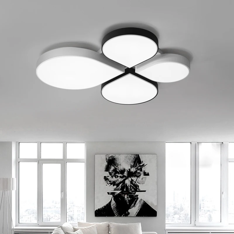 

DAR Modern Led Ceiling Chandelier Black&White Plated Metal Chandelier Lighting Fixtures For Living Room Bedroom Lampara De Techo