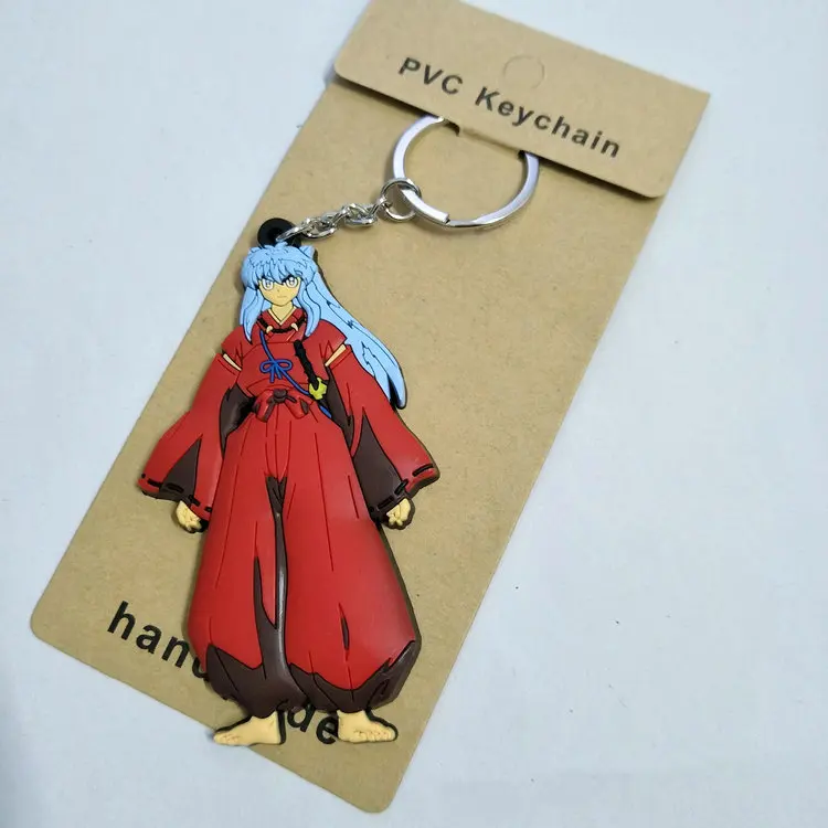 Аниме брелок для ключей Inuyasha 1 шт. 6 8 см с рисунком из ПВХ милые игрушки подарок на