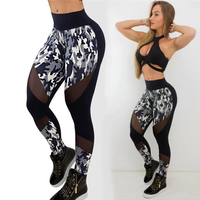 2018 новые кружевные сетчатые повседневные леггинсы с принтом для фитнеса женщин