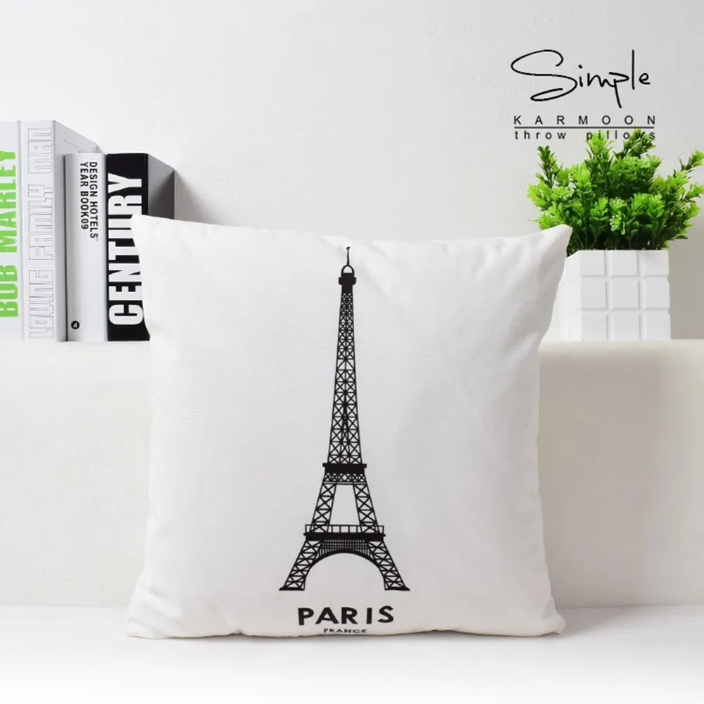 Whtie черная шеврон зигзаг Подушка с изображением птиц (без подушки внутри) супер