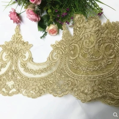 

23CM European High-end Golden Car bone Embroidered Lace DIY Handmade Dress Dance Skirt Lace Accessories