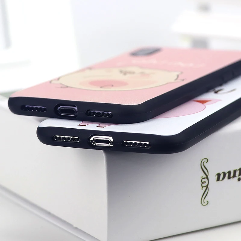 Мягкий чехол из ТПУ с милым мультяшным рисунком для iPhone X Xs Max Xr 8 7 6s 6Plus 6sPlus 7Plus Plus