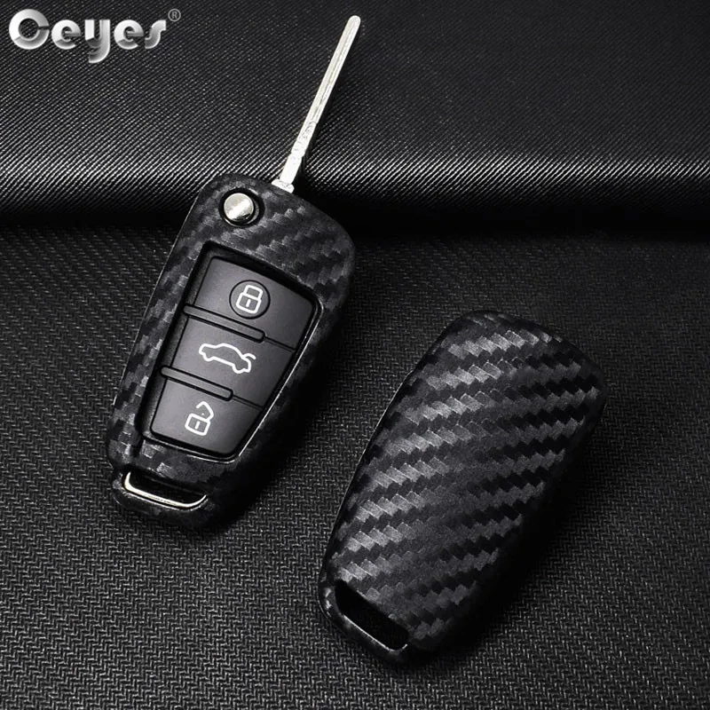

Ceyes Car-Styling Auto Protection Key Shell Carbon Fiber Cover Case For Audi TT A7 A4 A4L 8S B9 Q5 A6L A5 A8 Q3 Q7 Accessories