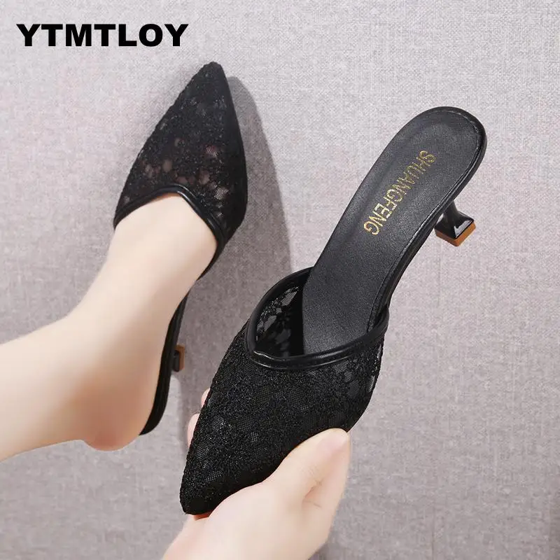 Женские босоножки на высоком каблуке туфли-лодочки без застежки классические