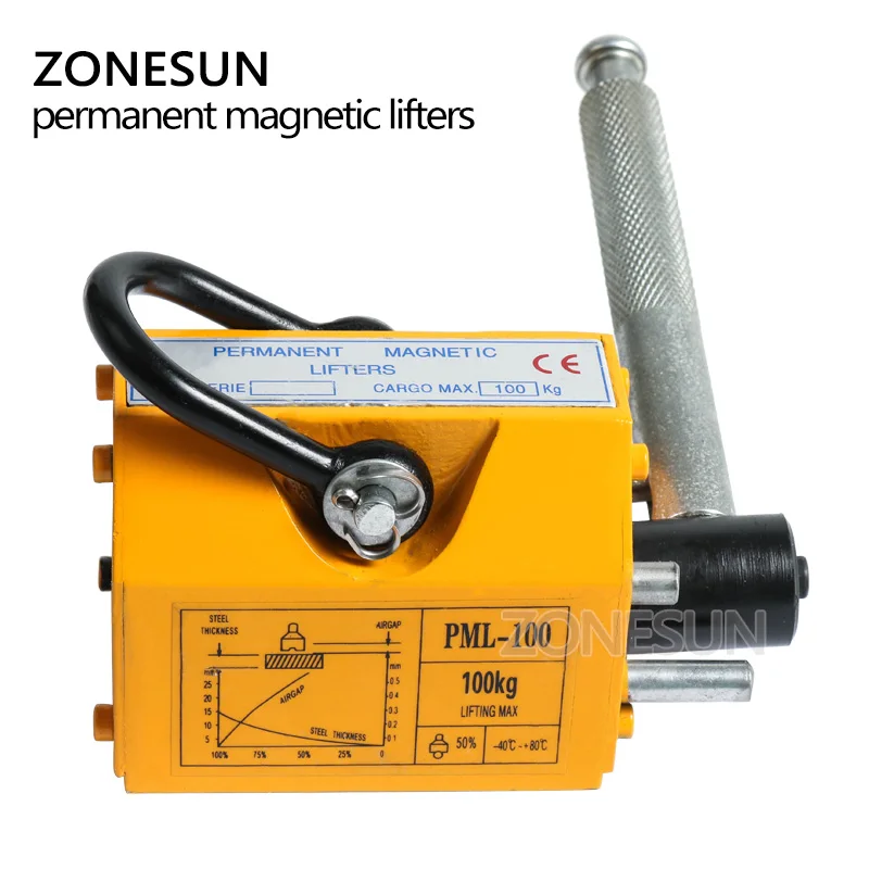 Портативный Магнитный подъемник ZONESUN 100 кг металлический подъемный инструмент