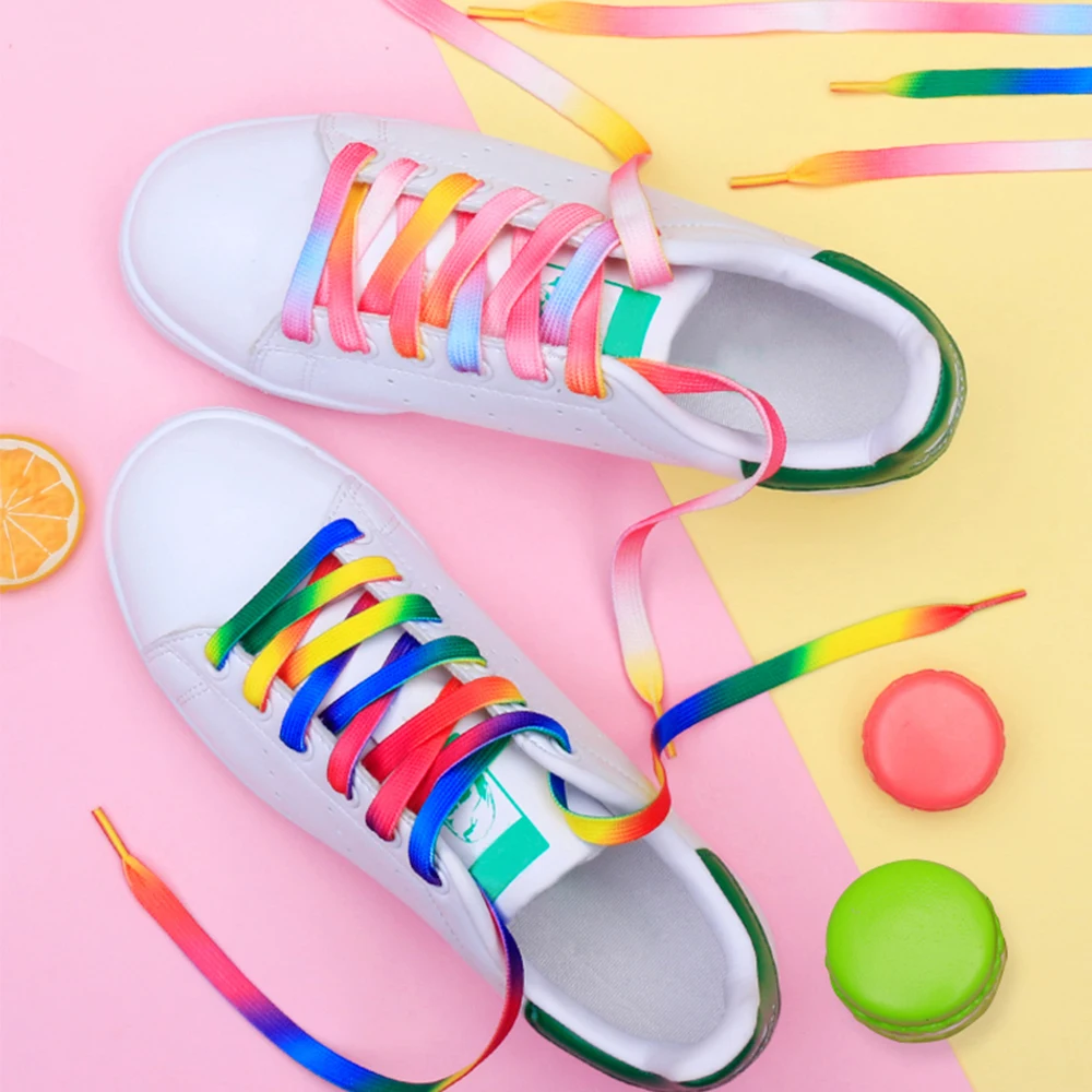

4 Pieces/2 Pairs Candy Color Shoelace for Sneakers Leisure Flat Shoes Sports Lace Beautiful Laces Shoelaces Off White Shoe Strap
