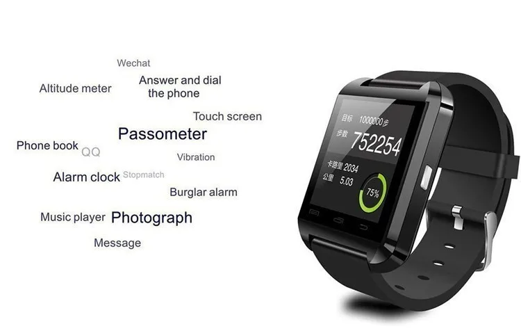 Умные часы U8, Bluetooth, умные часы U80 для IPhone 6/5S, samsung S6/Note 4, htc, Android, смартфонов, Android