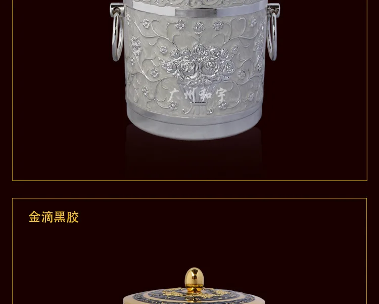 Европейский металла ведро льда цинковый сплав двойной изоляцией ice bucket высокого класса КТВ отель клуб поставки
