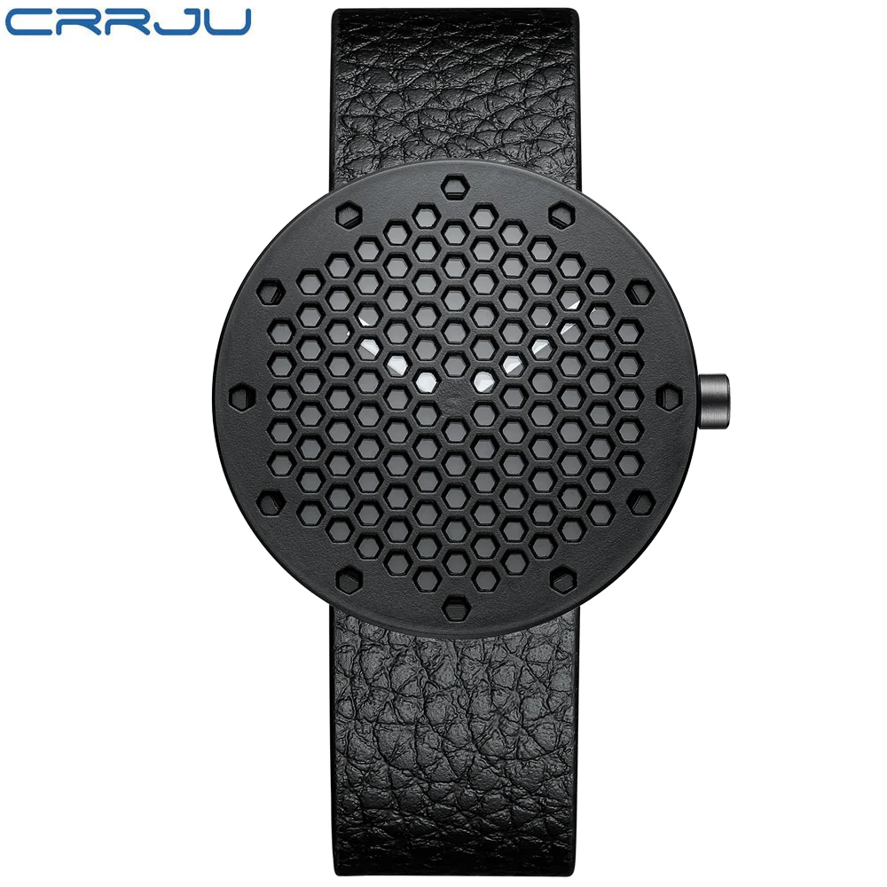 

Watches Men's NEW Fashion creative mesh hollow dial Luxury Brand Men Sport Quartz Clock Man Army Military Leather Wrist Watch