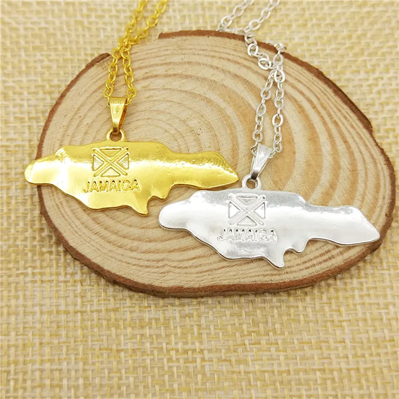 Прямая поставка оптовая продажа модное ожерелье с картой Ямайки женское