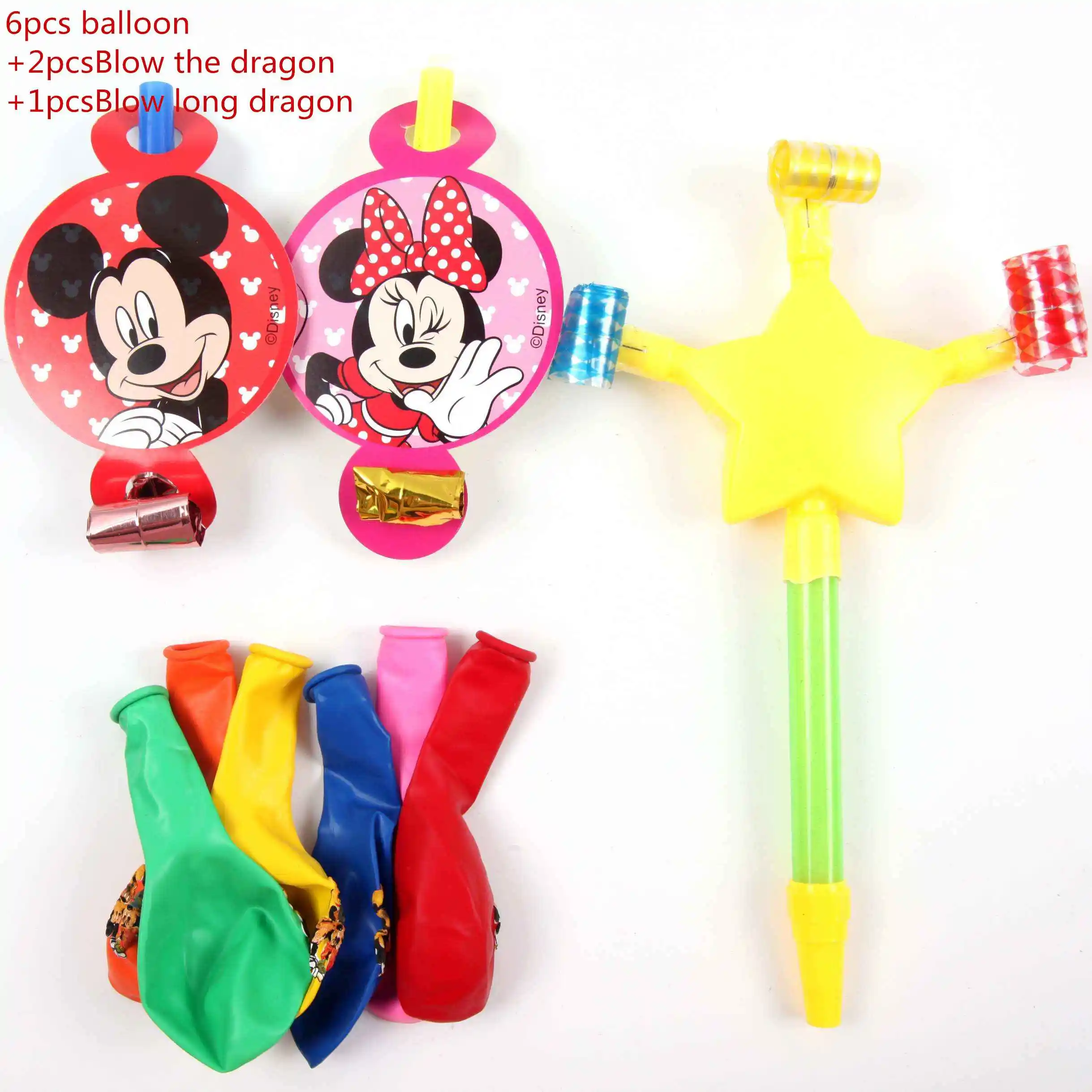9pcs balloon2 Дисней Минни День Рождения вечерние украшения наборы Минни Маус Бумажная гирлянда тарелки чашки, ребенок, Душ - Цвет: 9pcs balloon2