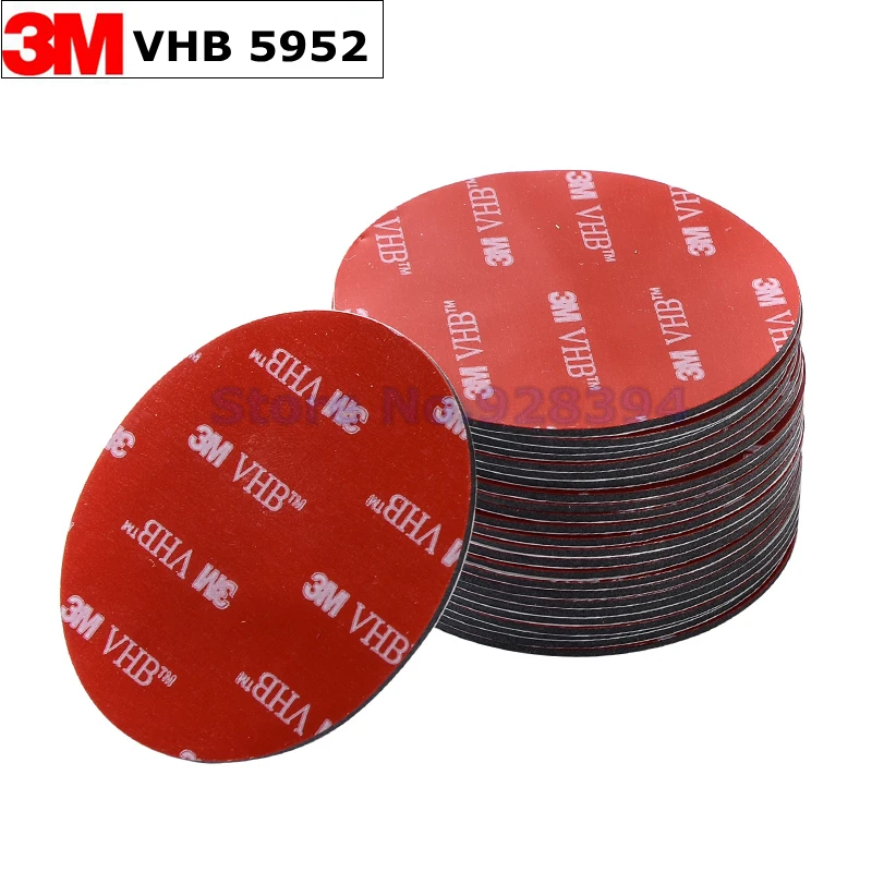 

20pcs/lot 3M VHB 5952 Heavy Duty Double Sided Adhesive Acrylic Foam Tape Black 58mmx1.1mm Round