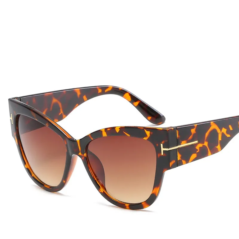 Brown Leopard Деревянные цветные большие негабаритные женские очки от солнца классические коричневые женские солнцезащитные очки кошачий глаз модные очки сексуальные зеркальные AABL02 - Цвет линз: Brown Leopard