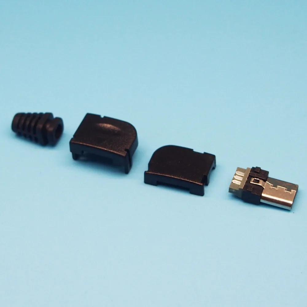 25 набор 4 в 1 DIY Micro usb штекер 5pin с пластиковой оболочкой 90 градусов | Электроника