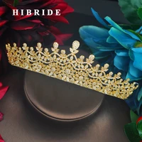 hibride big luxury design gold color princess women tiaras crown bridal hair accessories jewelry wedding party gift c 106