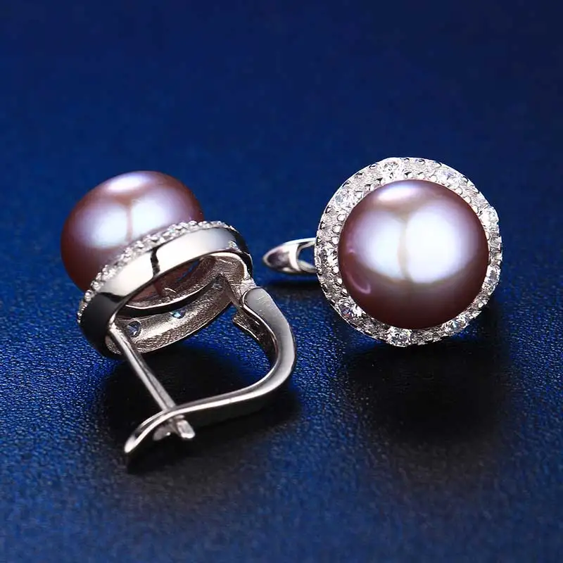 2019 серьги гвоздики с пряжкой бабочкой пресноводный белый розовый фиолетовый