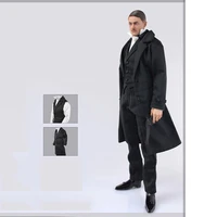 16 scale black coat vest shirt pants set clothes models diy accessories for 12 action figures bodies