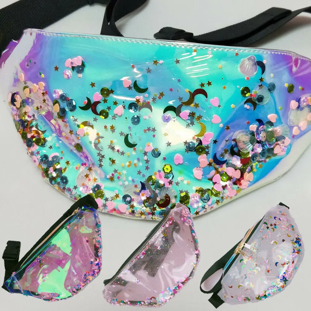 Новинка 2019 хит голографическая прозрачная поясная сумка для девушек из лазерной