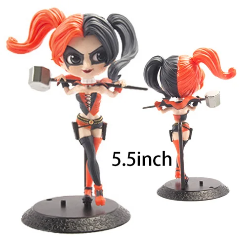 Harley Quinn black Q posket Wonder Woman Харли Квинн Джокер супергерой ПВХ фигурка Аниме фигурки коллекционные куклы детские игрушки - Цвет: Harley Quinn black