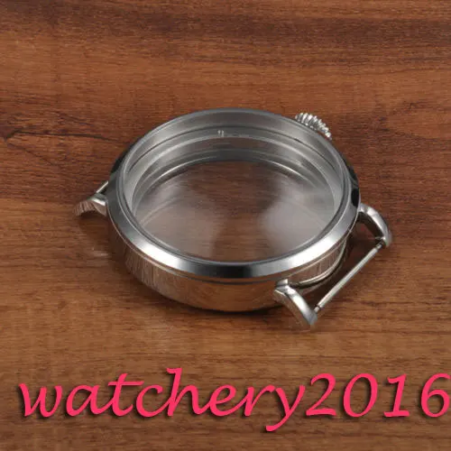 Новинка 46 мм полированный чехол parnis из нержавеющей стали Mechancial Hand Wind fit eta 6497 6498