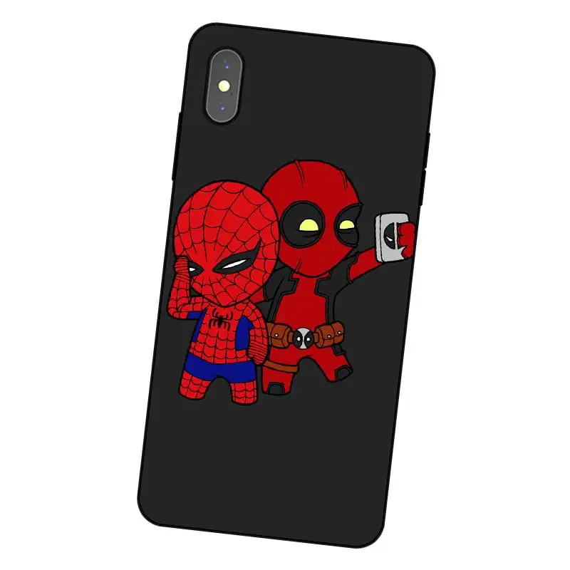P038 Дэдпул Nobby Черный силиконовый чехол для Apple iPhone 11 Pro XR XS Max X 8 7 6 6S Plus 5 5S SE |