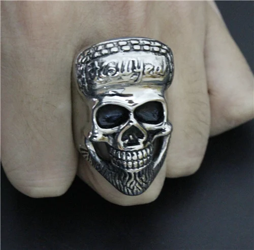 Мужское кольцо с тяжелым черепом из нержавеющей стали 316L размер 8-14 | Украшения и