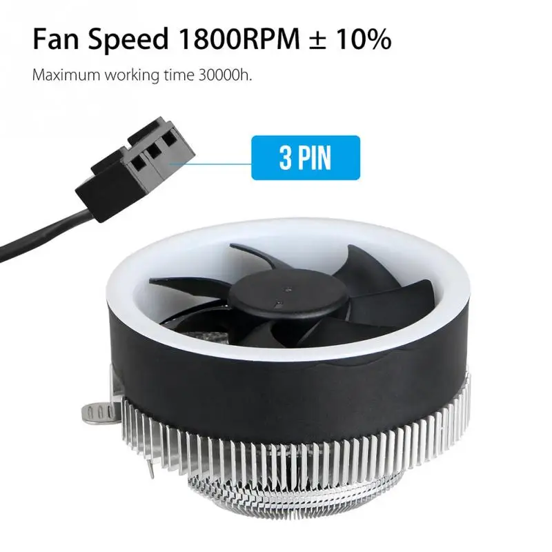 Кулер для процессора Coolmoon с RGB подсветкой 3 контакта|Кулеры и системы охлаждения