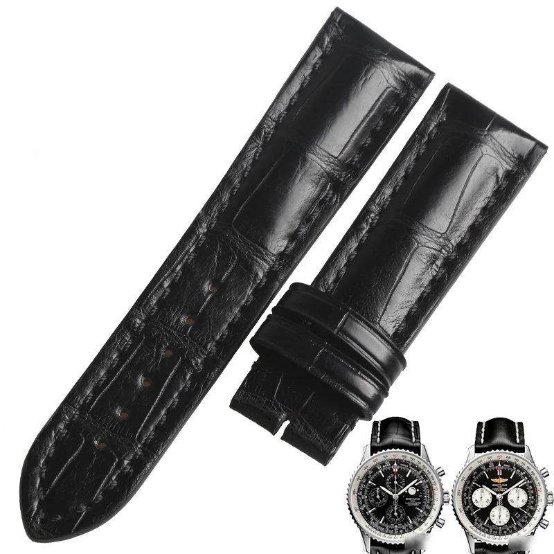 Мужские ремешки для часов WENTULA Breitling из крокодиловой кожи/крокодиловой