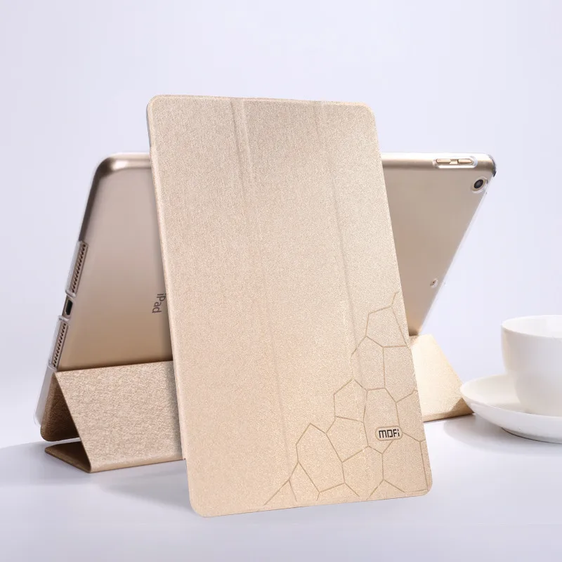 Gold Для iPad чехол 9,7 модель планшет MOFi кожа для iPad 9,7 дюймов Чехол Флип Пробуждение сна прозрачный жесткий Стенд роскошный - Цвет: Gold