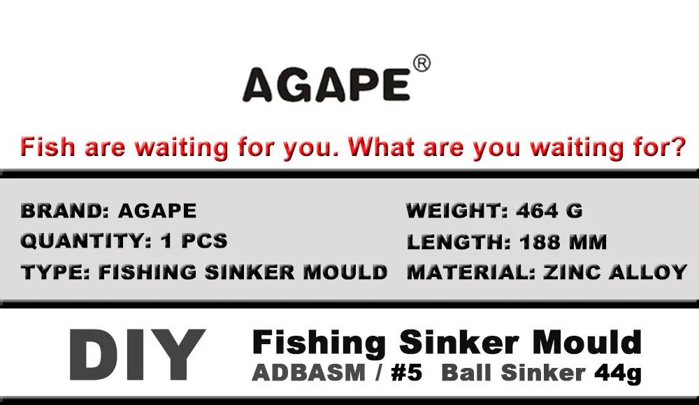 AGAPE DIY рыболовные шариковые грузила прессформы ADBASM/#5 шариковые грузила 44 г 6 полостей