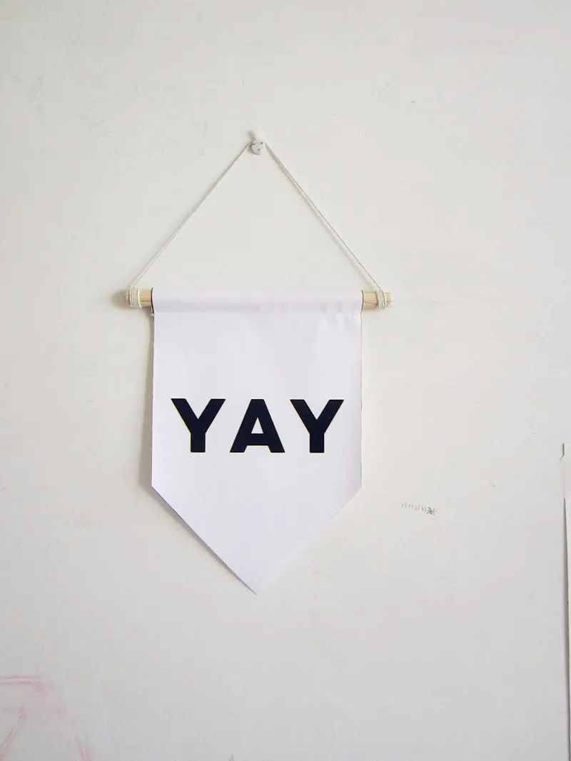 Холщовый настенный баннер Yay черно белый подвесной выемник декоративная стена
