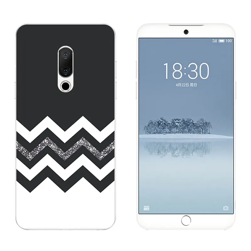 5.46" For Meizu 15 Case Snowflake Printing Soft Silicone Back Phone Cover Ultra Thin Cases for Capa |