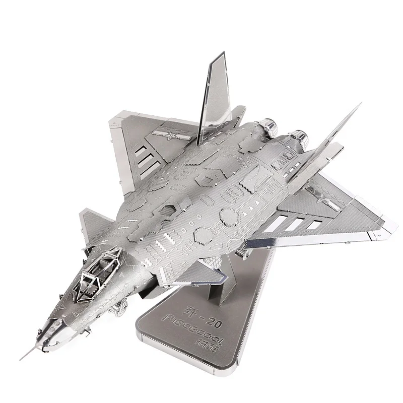 Piececool Fighter Battleplane J20 JET DIY 3d металлическая нано-головоломка, Сборная модель, наборы, P063-S, лазерная резка, пазлы, игрушки