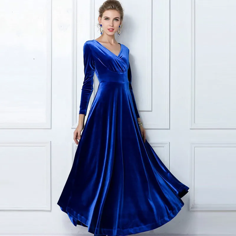 Новинка 2017 года осень зима плюс Размеры S ~ 2XL Для женщин бархат Платья для с