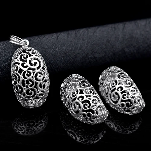 Earrings Pendant Sunny Jewelry, трендовые Новые поступления, большие серьги, ожерелье, ювелирные наборы для женщин, сплав, яйцо, растение, цветок, вечерние, свадебные - Окраска металла: Earrings Pendant