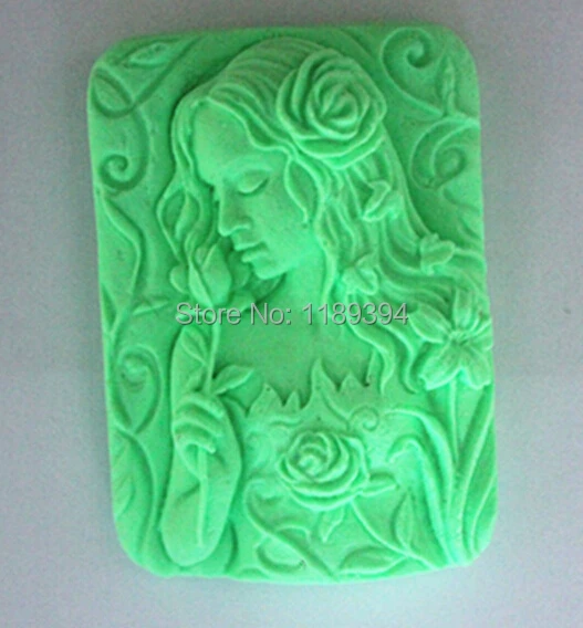 Rose Girl 0982 Craft Art Silicone Soap mold Molds DIY Handmade soap molds |