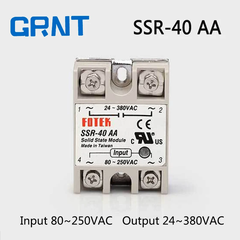 Фото SSR 40AA Однофазный AC в твердотельный релейный вход 80 ~ 250VAC выход 24 380VAC Реле SSR 40AA Однофазный AC в твердотельный релейный вход 80 ~ 250VAC выход 24 380VAC Реле