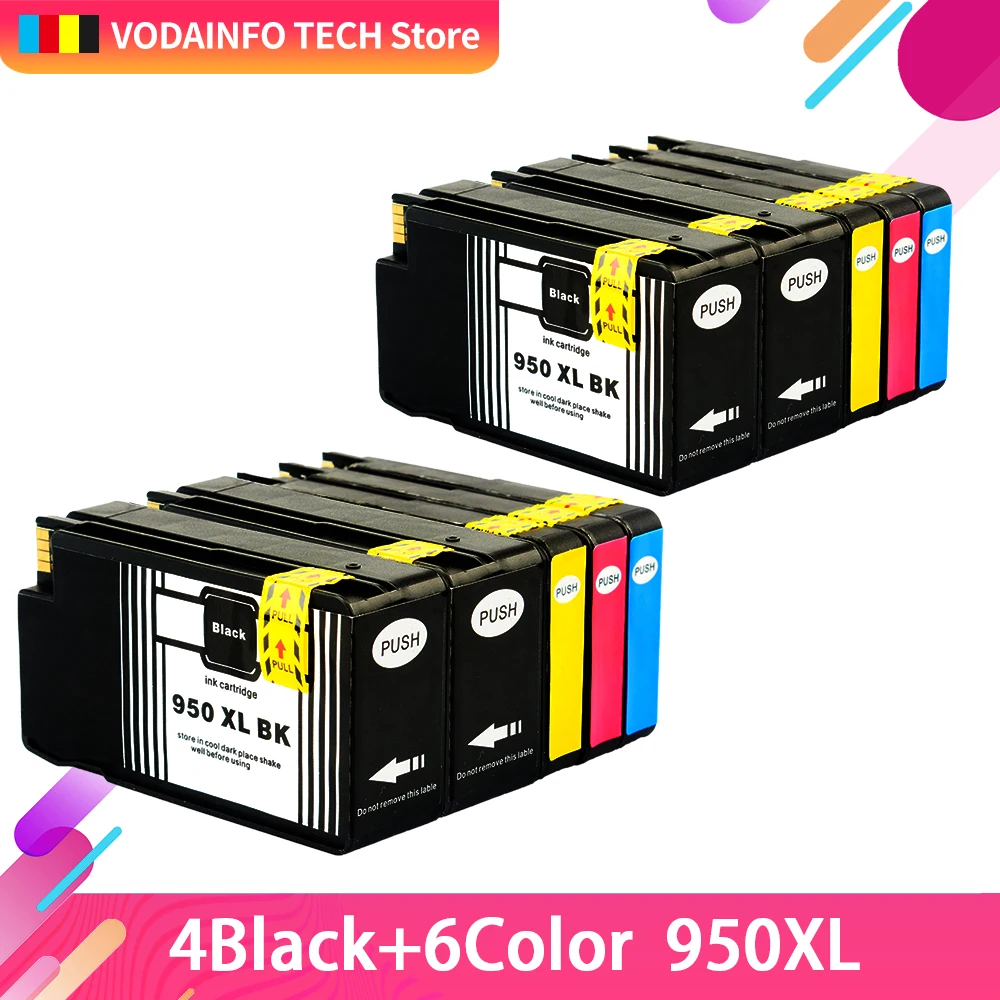 QSYRAINBOW ink catridge replacement for hp950 HP951 HP950xl with full ink and chip for HP8610 8620 8640 8680 8615 8625 8630 8650