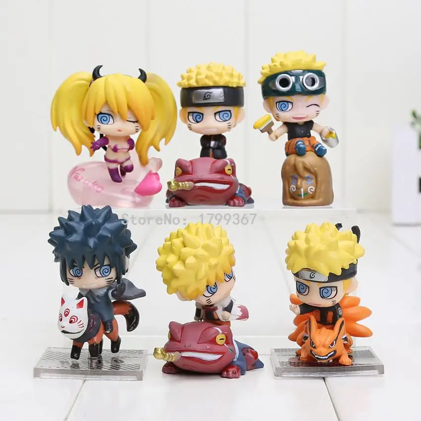 5 комплектов Наруто фигурка 6 см Shippuden kacashi Sasuke Shikamaru Gaara Yondaime Minato Kyubi Kurama 6 шт./компл. ПВХ фигурки