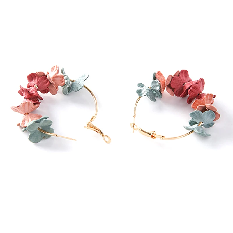 Элегантный тканевый цветок Сладкий Красочный Лепесток сплав уха круг Большие