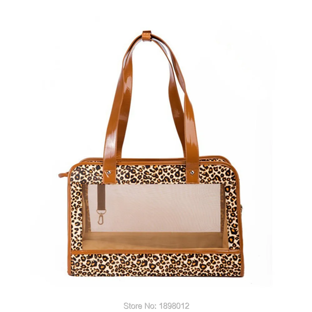 Cat для переноски Сумки Pet Carrier небольших Товары собак Щенок Leopard сетка дорожная