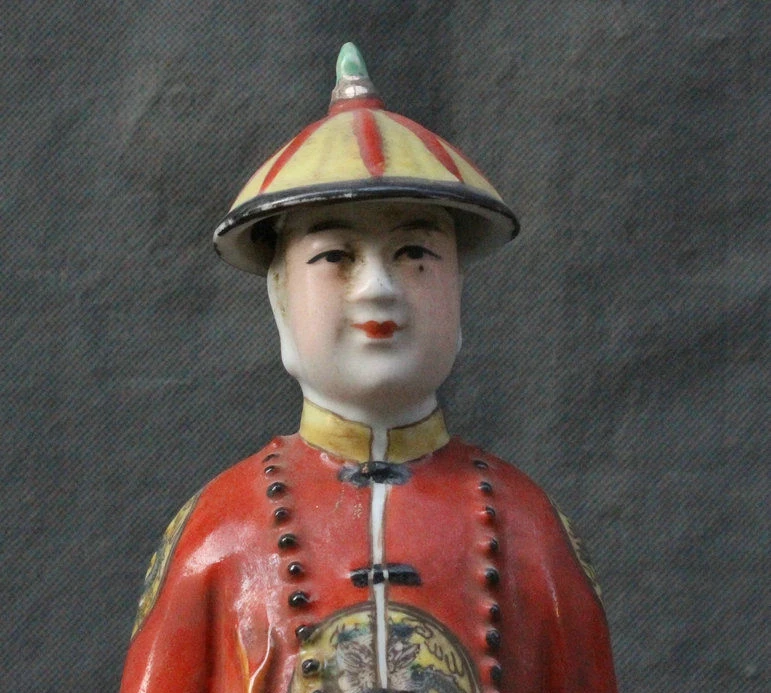 14 &quotКитай WuCai Pocelain Династия Цин император Кайзер Tzar сын Небесный статуя | Дом и
