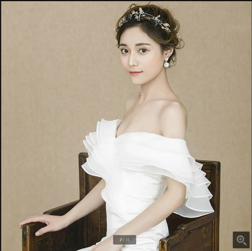 Новое поступление Русалка Кружева аппликация бисером свадебное платье Часовня