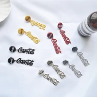 new korea cute lovely diy handmade letters pendants women stud earrings pierce earrings drop shipping hy4327
